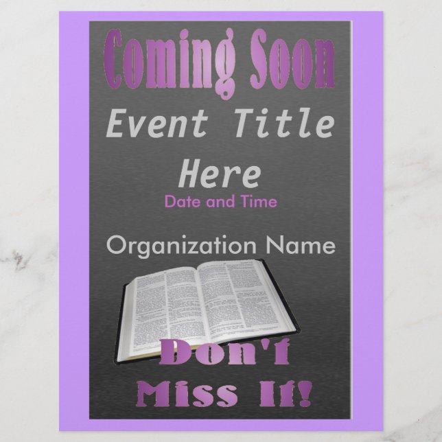 Próximamente Volante Púrpura (Frente)