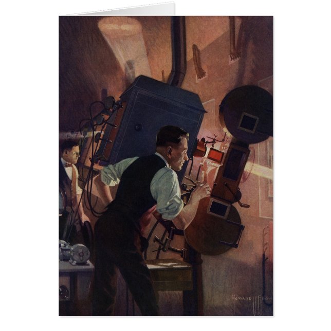 Proyeccionista de cine, empresa vintage (Frente)