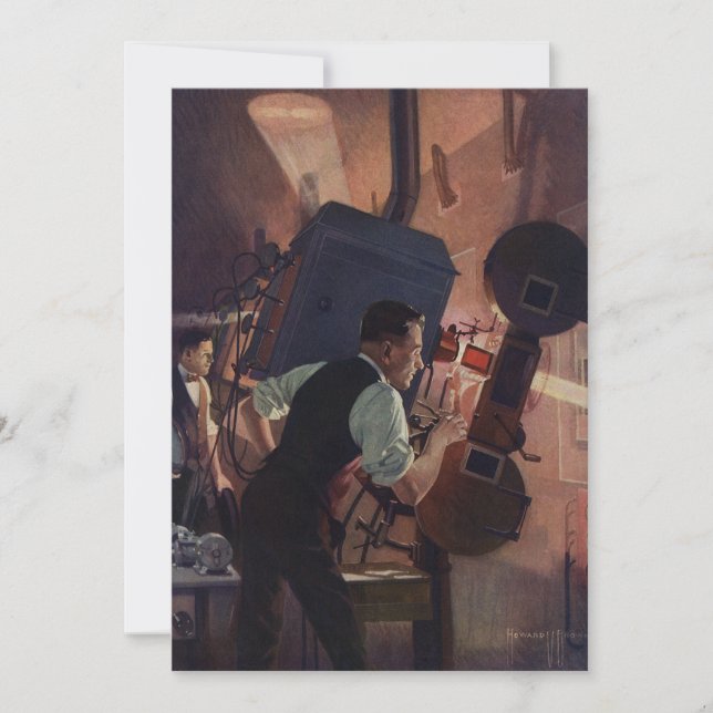 Proyeccionista de cine, empresa vintage (Anverso)