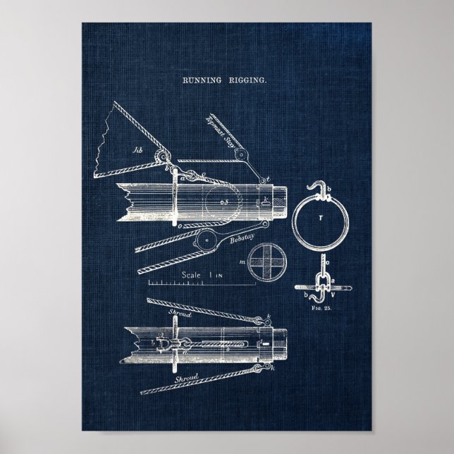 Proyecto de barco de vela nº 4 Arte de pared náuti (Frente)