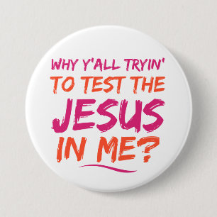 Prueba cristiana el botón Jesús en mí