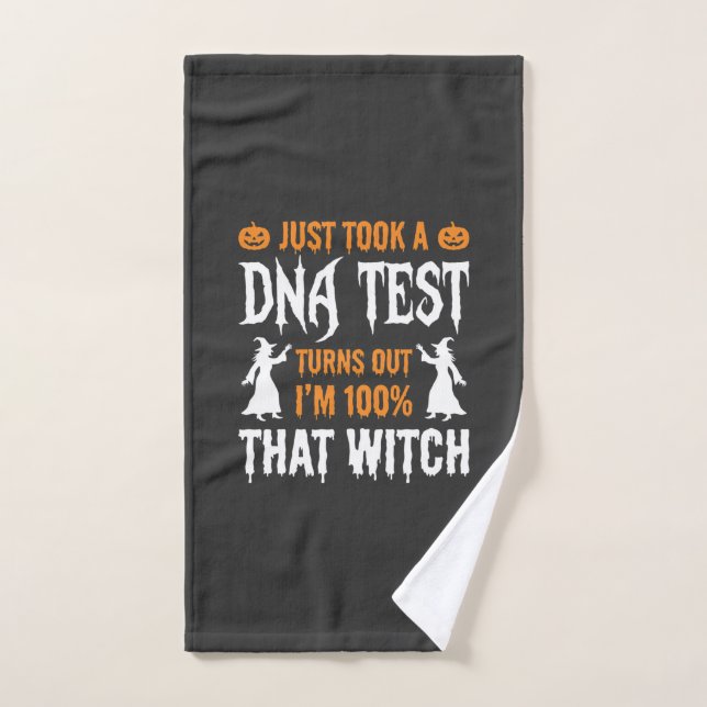 Prueba de ADN de bruja divertida gráfica de Hallow (Toalla de mano)