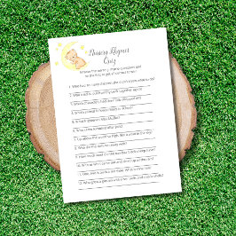 Prueba de rimas de enfermería Tarjeta de juego de 