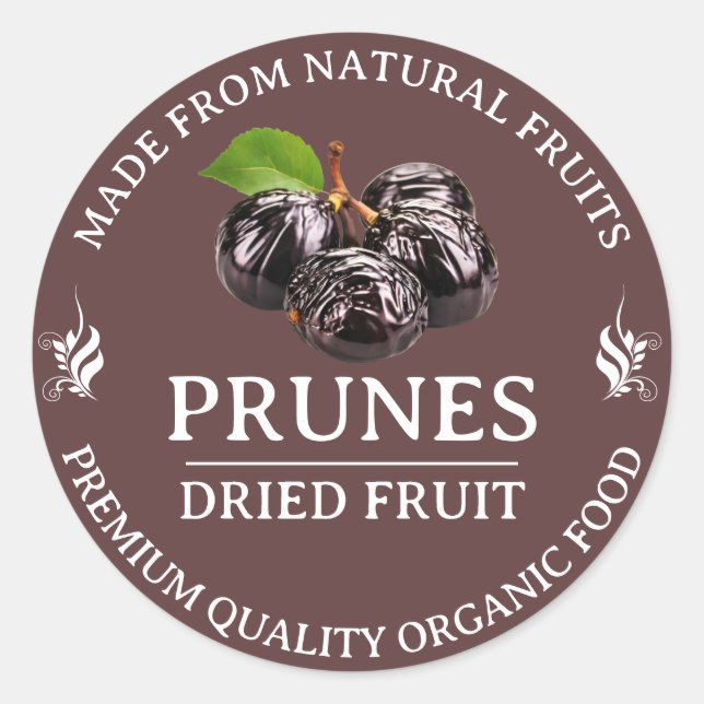 Prunes Personalizado de fruta seca Pegatina de eti (Anverso)