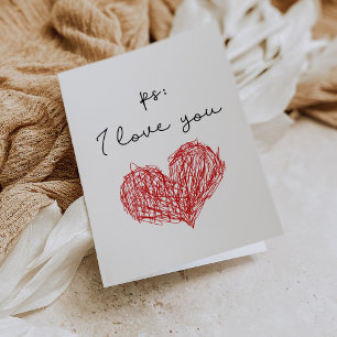 PS Te amo la tarjeta de El día de San Valentín del