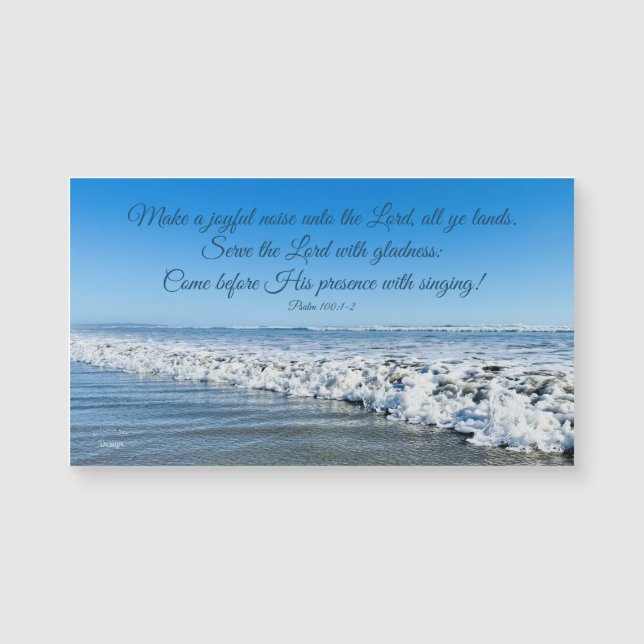 Psalm 100 Ocean Photography Inspiring Quote Magnet (Anverso)