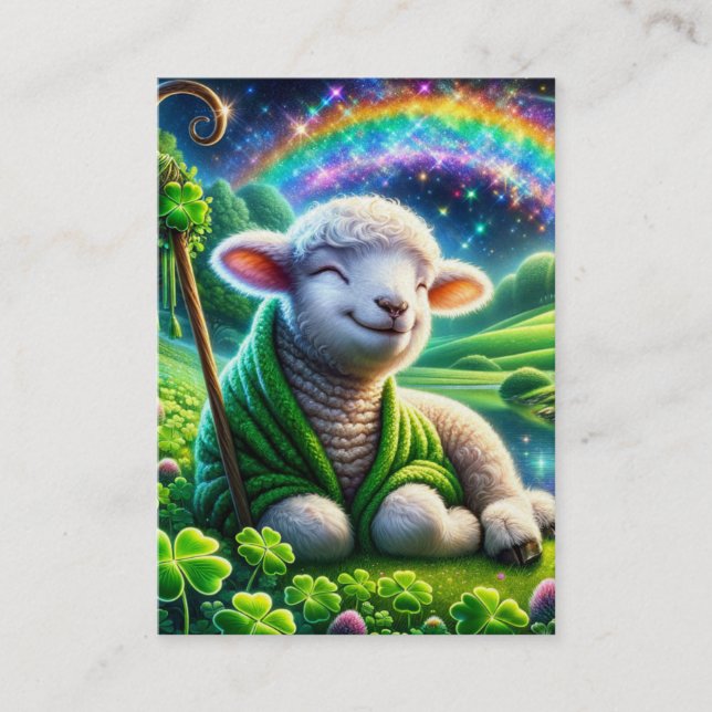 Psalm 23 Tarjetas KJV - Cordero alegre (Anverso)