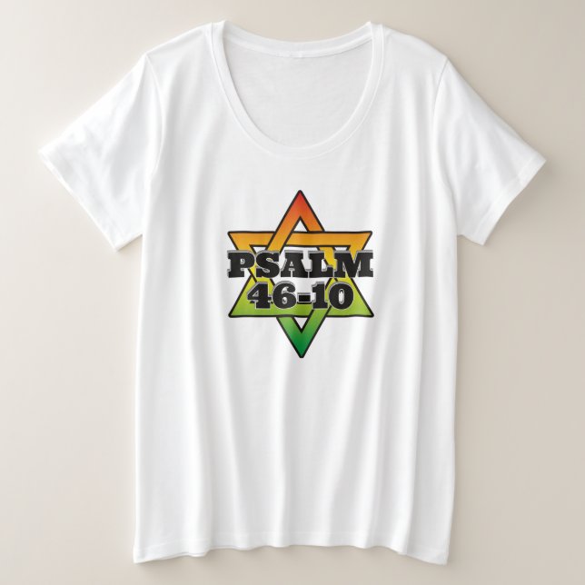 Psalm 46-10 - Camiseta de mujer talla grande (Anverso del diseño)