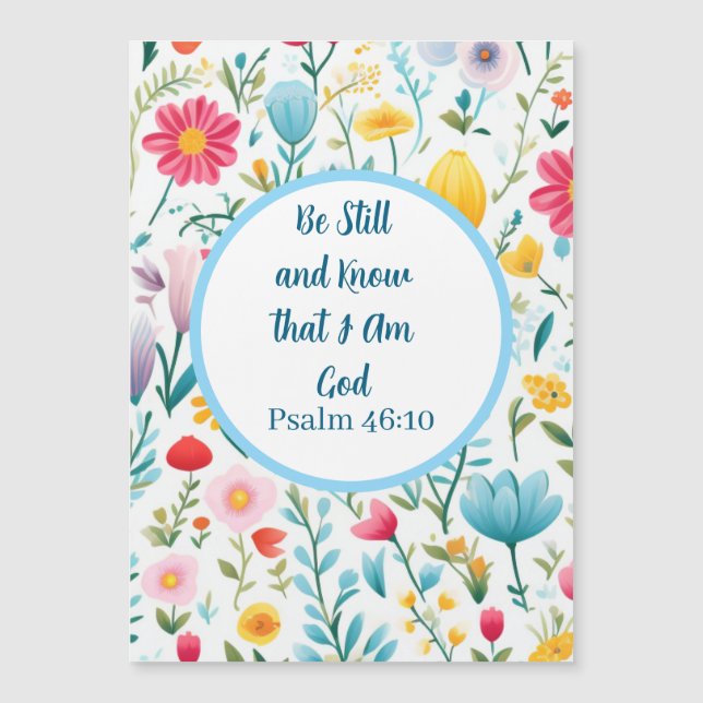 Psalm 46:10 Floral Magnet  (Anverso)
