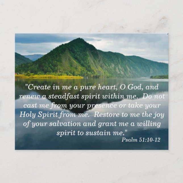 Psalm 51 10 - 12 Tarjeta de memoria de escritura (Anverso)