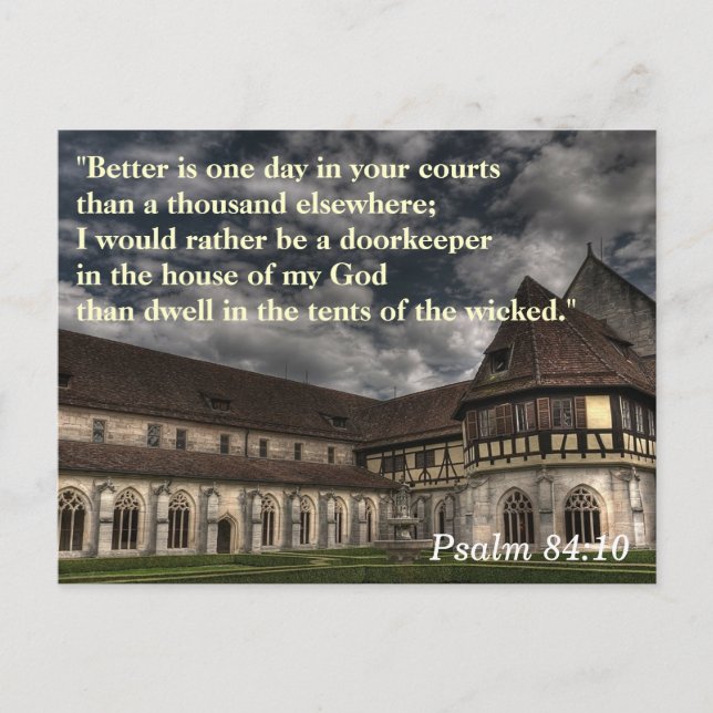 Psalm 84:10 Tarjeta de memoria de escritura (Anverso)