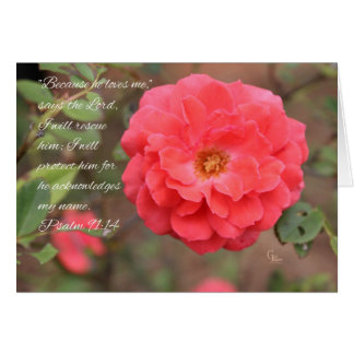 Psalm 91:14 Tarjeta Rosa Pachy Rosa