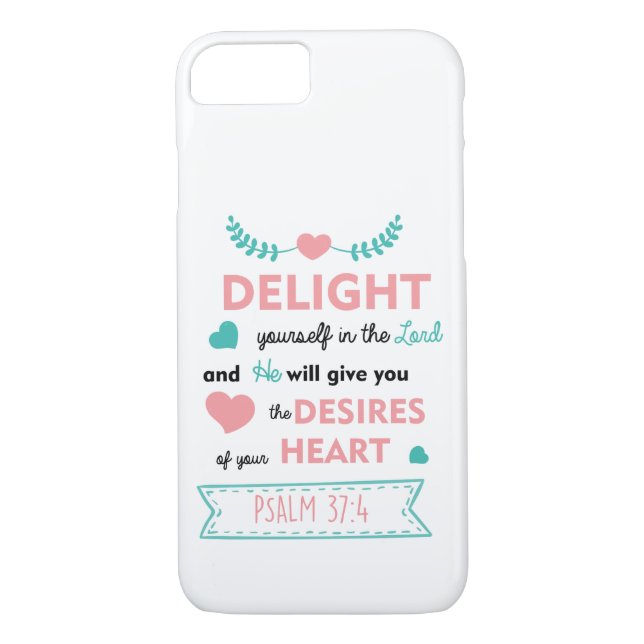 Psalm Bible Verse Christian iPhone 7 Funda (Reverso)