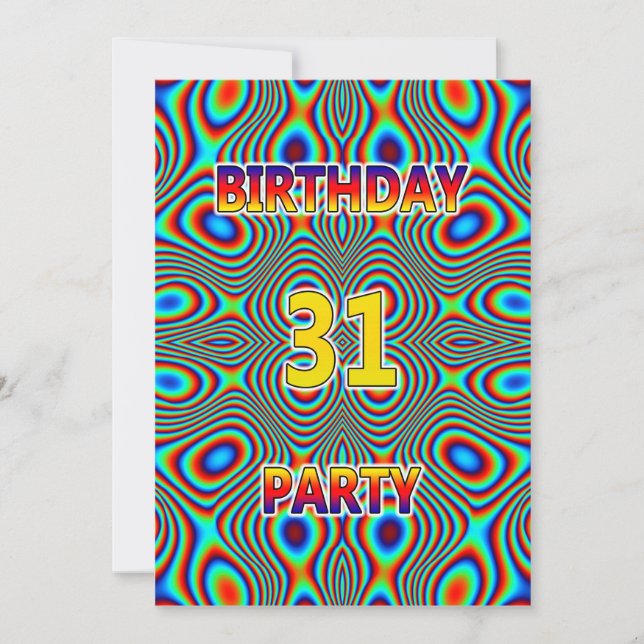 Psicodelia 31ª invitación a la fiesta de cumpleaño (Anverso)