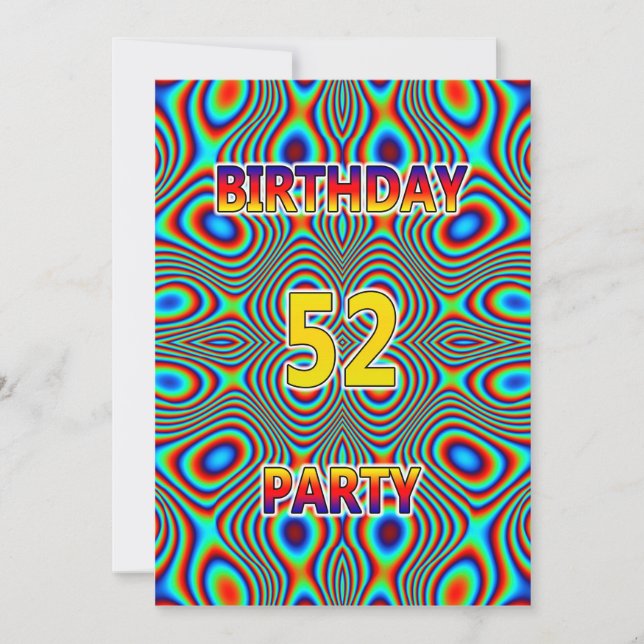 Psicodelia 52ª invitación a la fiesta de cumpleaño (Anverso)