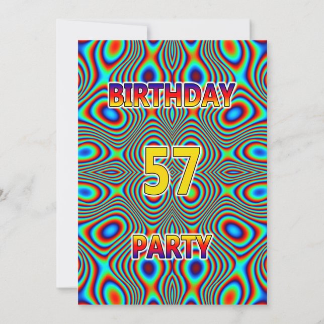 Psicodelia 57ª invitación a la fiesta de cumpleaño (Anverso)