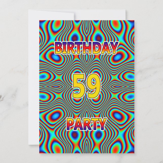 Psicodelia 59ª invitación a la fiesta de cumpleaño (Anverso)