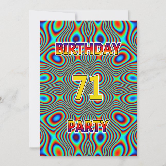 Psicodelia 71ª invitación a la fiesta de cumpleaño (Anverso)