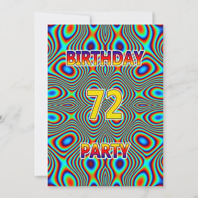 Psicodelia 72ª invitación a la fiesta de cumpleaño (Anverso)