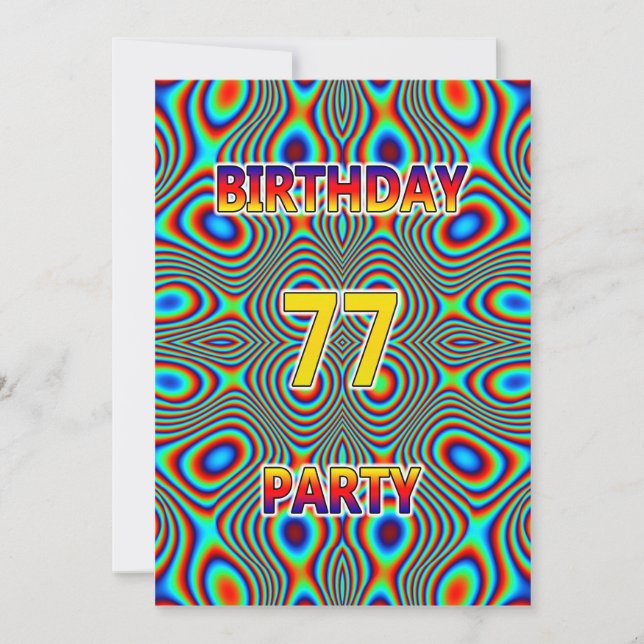 Psicodelia 77ª invitación a la fiesta de cumpleaño (Anverso)