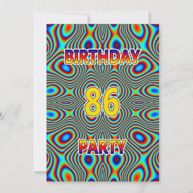Psicodelia 86ª Invitación a la fiesta de cumpleaño (Anverso)