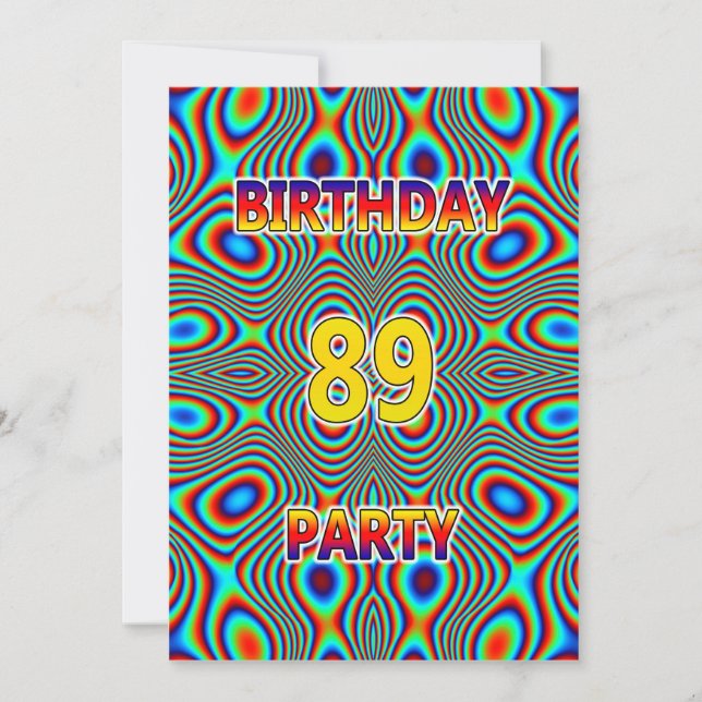 Psicodelia 89ª Invitación a la fiesta de cumpleaño (Anverso)