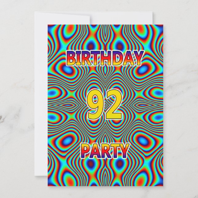 Psicodelia 92ª Invitación a la fiesta de cumpleaño (Anverso)