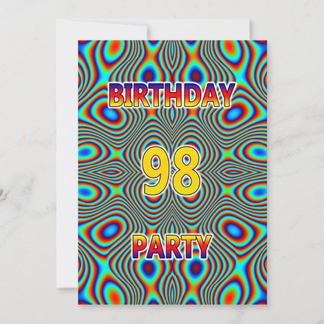 Psicodelia 98ª Invitación a la fiesta de cumpleaño (Anverso)