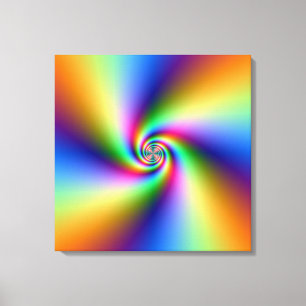 Psicodelia Impresión de cuatro lienzos de espiral 