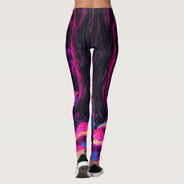 Psicodelia Mushroom Forest Leggings - Trippy Neon (Reverso)