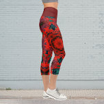 Psicodelic Hippie Leggings<br><div class="desc">Estas leggings psicodélicas presentan un color rojo brillante y verde azulado profundo en un patrón asimétrico caleidoscopio.</div>
