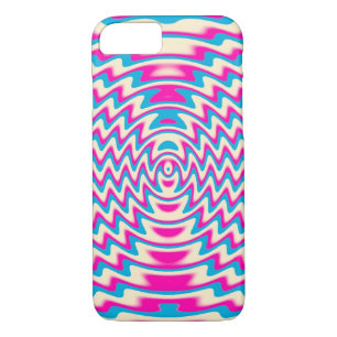 Psicodelic Pink Blue Sound Waves iPhone 7 Funda
