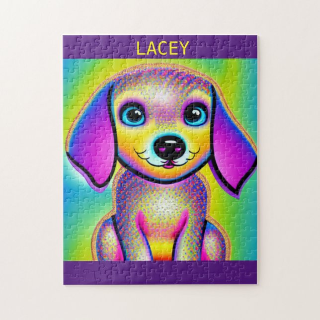 PSICODELIC PUZZLE DE PERRO CON NOMBRE PERSONALIZAD (Vertical)