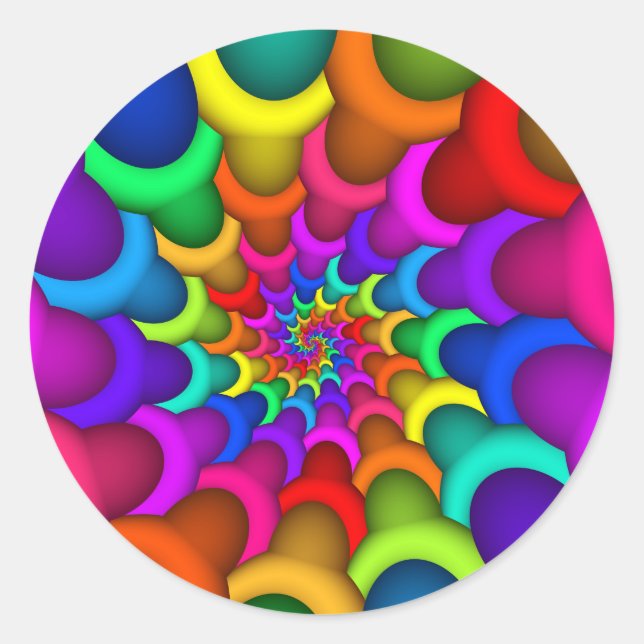Psicodelic Rainbow Spiral Pegatina (Anverso)