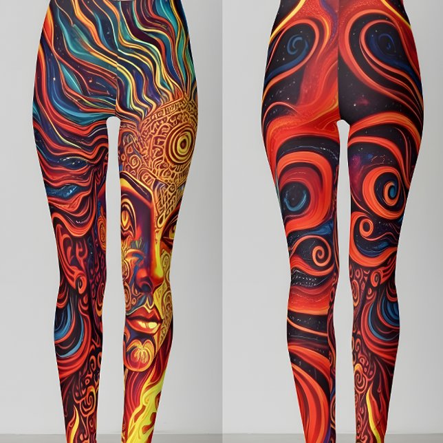 Psicodélica diosa solar Leggings (Subido por el creador)