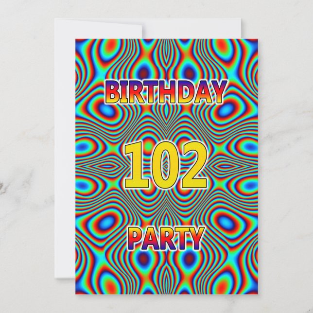 Psicodélico 102ª invitación a la fiesta de cumplea (Anverso)