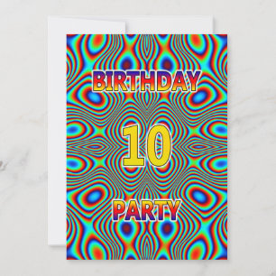 Psicodélico Décimo cumpleaños, invitación