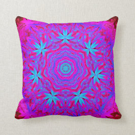Psicodélico en almohada decorativa rosada