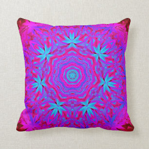 Psicodélico en almohada decorativa rosada