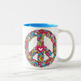 ♥ psicodélico maravilloso de la taza del signo de