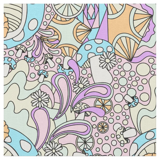 psicodélico pastel sobre tela rosa (De cerca)