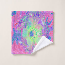 Psicodélico Trippy Lime Green y Púrpura Hibiscus