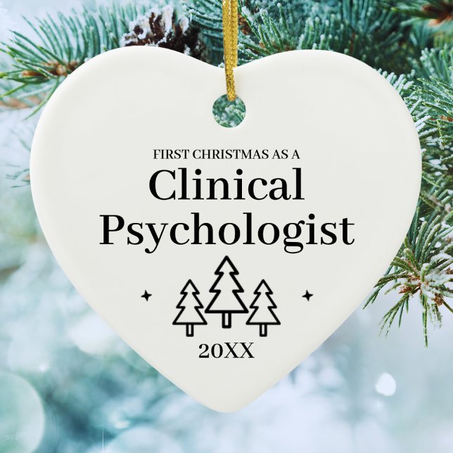 Psicólogo clínico Ornamento de Navidad Corazón (Clinical Psychologist Heart Christmas Ornament
)