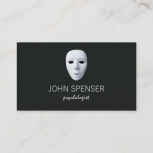 Psicólogo White Poker Face Tarjeta de presentación