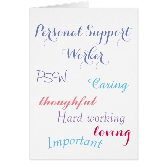 PSW, trabajador de soporte personal (Frente)