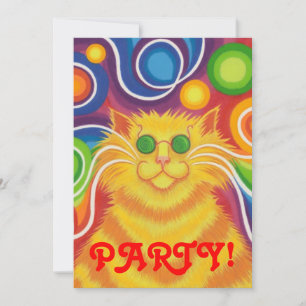 Psy-cat-delic con invitación de partido vertical