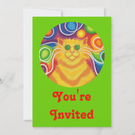 Psy-cat-delic 'Estás invitado' invitación verde