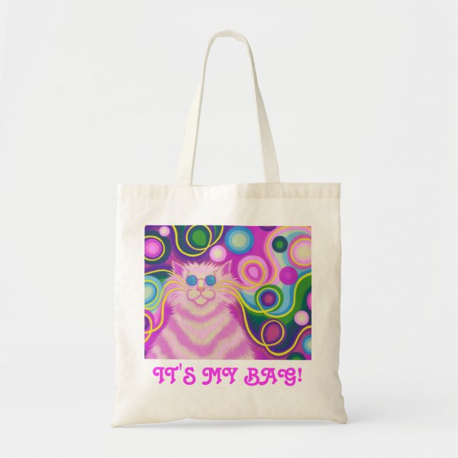 Psy-cat-delic Rosa '¡Es mi bolsa!' bolsa de tote (Frente)