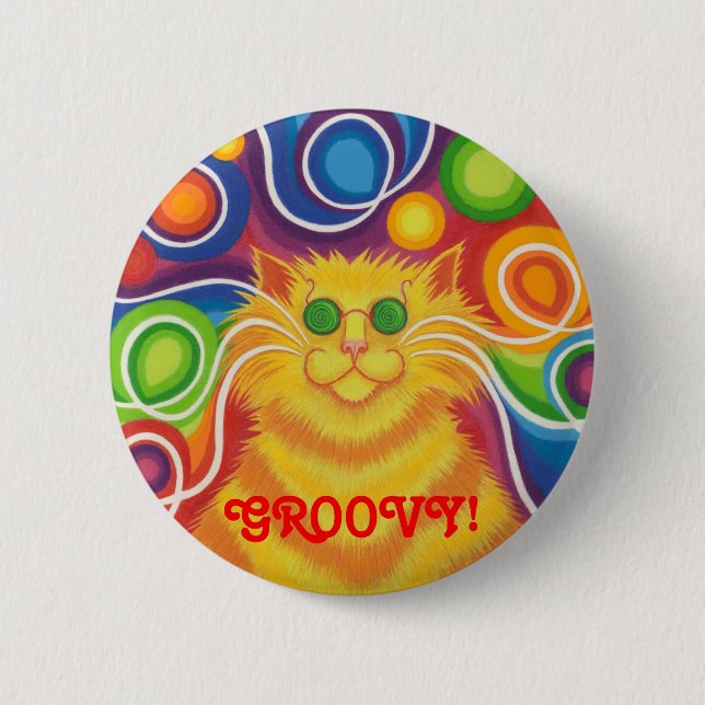 Psy-gato-delic "maravilloso!" insignia del botón (Anverso)