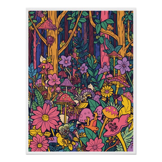 Psychedelic woodland poster (Anverso)